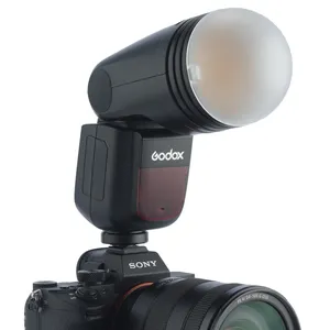 Godox V1-S TTL Flash Speed lite 76WS GN92 2.4G Hochgeschwindigkeits-Rundkopf-Kamera-Blitzgerät mit Godox-AK-R1-Zubehör-Kit