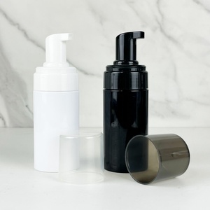 Cosmetic Facial Cleanser Mousse <b>Bottle</b> 100ml 120ml 150ml 200ml Black Silk Screen logo Plastic Soap Dispenser Foam <b>Pump</b> <b>Bottle</b> - Product Image 2