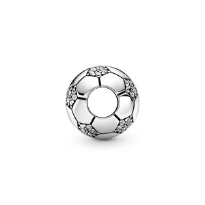 Colgante de Balón de Fútbol Brillante, Plata de Ley S925, Charm de Fútbol DIY para Pulseras y Collares, Zirconia Deportiva para Fans - Product Image 2