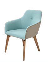 Chaise de salle à manger de luxe nordique avec accoudoirs, en tissu bicolore, pour la maison