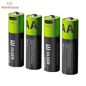 Batterie au lithium rechargeable AA 1,5 V IILEER en stock dans l'entrepôt américain, 2000 mAh, 1200 cycles, avec port Type C pour l'extérieur - Product Image 1