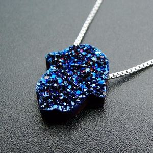 Colgante de Drusa de Palma Azul en Plata de Ley con Piedras Preciosas, Joyería para Mujer, Gran Venta 2018, DR18179P - Product Image 3