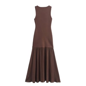 KAR&OT ZA Abbigliamento Donna Nuovo Inizio Autunno 2025 Abito Tinta Unita in Maglia Girocollo Senza Maniche con Cuciture 4192153 - Product Image 4