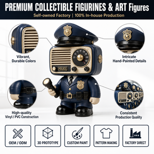 Giocattolo in Vinile Personalizzato a Forma di Agente di Polizia con Radio Retrò, OEM ODM, Nuova Action Figure da Collezione, Modello di Personaggio in PVC - Product Image 1