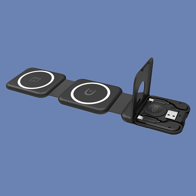Portable 3-in-1 Magnetic Wireless Charger PD3.1 Compatible for iPhone 15/14 for Apple Watch Ultra for AirPods Pro 3 5V/1A Box