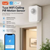 Sensor Gerak PIR WiFi Tuya untuk Plafon 128 °   Detektor Tubuh Manusia Aplikasi Smart Life Bertenaga Baterai untuk Keamanan Rumah Pintar
