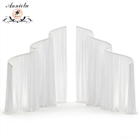 Support de rideau en métal robuste ANNIELU en forme de S, pour décoration de scène de mariage, toile de fond, événement, fête