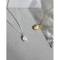 Colliers en plaqué or 18K en argent Sterling 925 incrusté de perles de coquille naturelle pour femmes