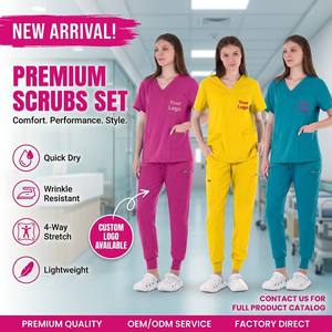 Conjuntos de Uniformes Médicos de Rayón de Alta Calidad para <span class=keywords><strong>Hombre</strong></span> - Uniformes de Enfermería Transpirables con Logotipo Personalizado, Talla XL, Tela Suave Tejida para Uso Hospitalario - Product Image 1