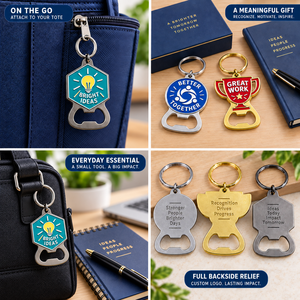 Porte-clés décapsuleurs personnalisés en émail dur pour motivation d'entreprise, fabrication OEM ODM - Product Image 3