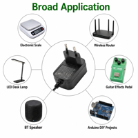Adaptateur secteur 24V 1A 12W sûr et fiable, certifié CE, prise EU, transformateur AC/DC pour appareils électroniques de bureau et dispositifs médicaux