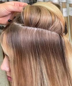 TopElles Capelli Vergini Remy Europei per Extension a Doppia Trama a Macchina Balayage Biondo con Riflessi Marrone <span class=keywords><strong>Scuro</strong></span> - Product Image 5