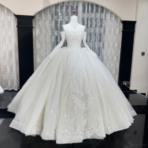 Wx152 Elegant Ball <b>Gown</b> Wedding Dresses for <b>Bride</b> Long Sleeves Bridal Skirt for Bridal Wedding Lace-Up Jancember - Product Image 2