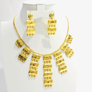 Fabricantes joyería de moda al por mayor nuevas mujeres diseño africano de moda chapado en oro pendiente collar conjuntos de joyas - Product Image 2