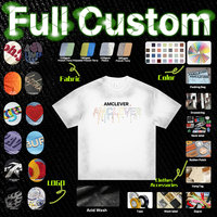 Camiseta Vintage de Verano de Alto Gramaje con Teñido por Pulverización, Efecto Desgastado, Oversize, Casual, con Logotipo Personalizado Serigrafiado, Estilo Streetwear