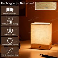 Lampe de table LED sans fil carrée, USB, à intensité variable, protection des yeux, pour la lecture, la maison, le bureau, la chambre, vente en gros