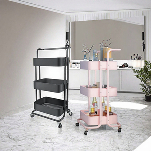 Carrito de Manicura Multifuncional de Plástico Moderno para Salón de Belleza, Organizador de Herramientas con 4 Ruedas para Fácil Movimiento, Almacenamiento para Peluquería y SPA - Product Image 2