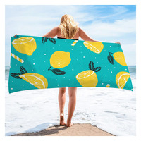 Venta directa de fábrica personalizado deporte acuático multicolor impresión toallas absorción microfibra playa toalla transpirable Poncho
