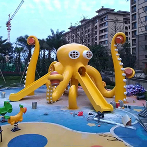 CA008 Sculpture d'ours de dessin animé personnalisée en forme de toboggan, équipement de jeu extérieur pour parcs d'attractions et décoration de centres commerciaux - Product Image 4