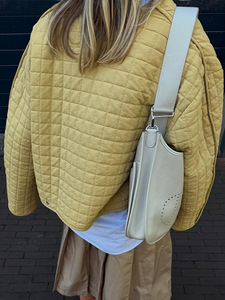 Vestes à <span class=keywords><strong>Carreaux</strong></span> Décontractées Femmes Manteaux d'Automne Nouvelle Veste Bouffante <span class=keywords><strong>Jaune</strong></span> - Product Image 4