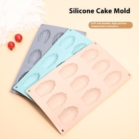 Haute 9-Link Silicone Madeleine Gâteau Moule Antiadhésif Petit Gâteau Moule Cupcake Plateau pour Crème Glacée Outils De Cuisson Usine Stock