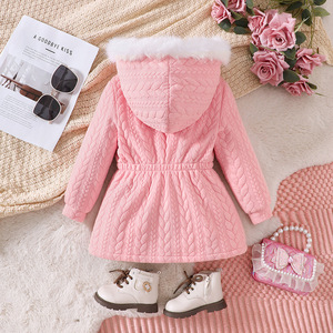 Warm Faux <strong>Fur</strong> Hooded Girls Long Winter <strong>Coat</strong> Quilted Flare Jacket Kids Casual Outwear Princess Padded Parka - Product Image 2