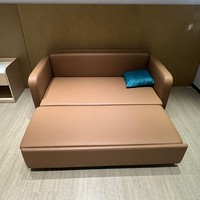 Sofá cama plegable de 2 plazas para sala de estar, sofá cama de Hotel, sofá cama plegable de diseño convertible de cuero para habitación de Hotel