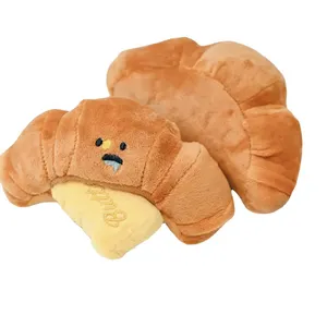 New Product Dog Plush Toys Croissant Hidden Food Sniffing Training Toy Puppy Cat Interactive Chew Toys Pet Supplies