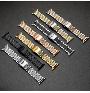 <span class=keywords><strong>Bracelet</strong></span> de montre intelligent en acier inoxydable de luxe, réglable, 38 mm, 40 mm, 42 mm, 46 mm, avec fermoir déployant pour montre connectée - Product Image 1