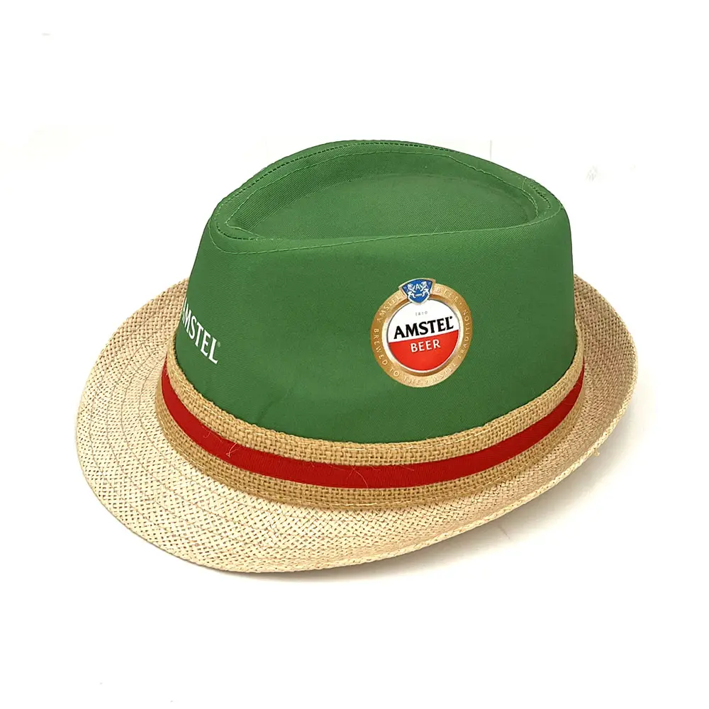 Promotional Customized Branding Cheap Summer Plain Fedora Paper Straw Beach Panama Hat