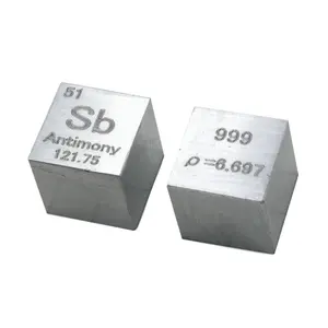 Antimony Sb โลหะความหนาแน่น10มม. บริสุทธิ์99.95% สำหรับการรวบรวมองค์ประกอบ