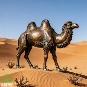 Estatua de Camello de Bronce de Tamaño Real Senzhao, Escultura Decorativa Moderna para Exteriores, para Parques Temáticos del Desierto y Jardines - Product Image 1