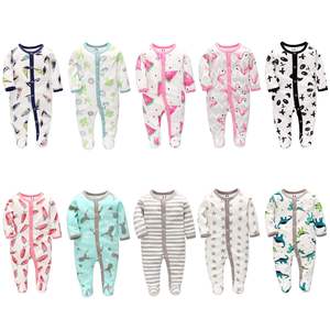 Venta al por mayor <span class=keywords><strong>caliente</strong></span> personalizado de dibujos animados-Imprimir bebé bambú pijamas de manga larga bebé invierno pijamas de estilo largo bebé mamelucos - Product Image 6
