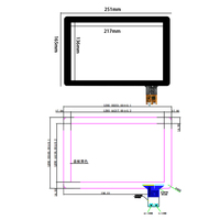 Layar Sentuh LCD 10.1" 1280*800 LH-10198-3 Antarmuka IIC/USB Berbingkai PCAP Panel Sentuh Kapasitif 10.1 Inci