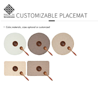 Napperons en coton et polyester à pompons pour table à manger, lavables, vente en gros
