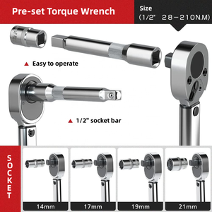 Chất Lượng Cao 1/2 ''28-210nm/20.65-154.88 Ft. Lb Xe Lốp Thay Thế Công Cụ Pre-Thiết Lập 7Pcs Mô-men Xoắn Cờ Lê Thiết Lập - Product Image 4