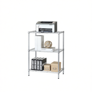 Estante de Almacenamiento de Cocina de 3 Niveles, Acero al Carbono y PP, Diseño Minimalista, Organizador Independiente, Ahorro de Espacio, Plateado - Product Image 1