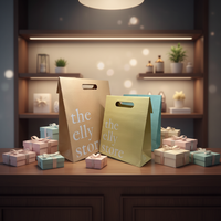 Sacs en papier kraft personnalisés, recyclables, biodégradables, avec poignée découpée, sacs cadeaux de luxe, sacs pour diffuseurs de parfum, sacs pour produits de soin de la peau