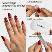 Échantillons Gratuits OEM Autocollants pour Ongles en Gel UV Personnalisés Imperméables Cyan Rouge Semi-Durcis
