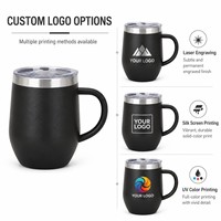 Gobelet à vin personnalisé avec logo, 12 oz, avec poignée, vente en gros, cadeau promotionnel, acier inoxydable, double paroi, isolation sous vide, tasse de voyage