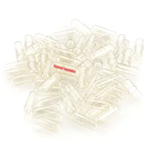 Cápsulas de gelatina transparente, cápsulas vacías de 00 tamaños, servicio OEM/ODM