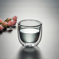Mug à double paroi en verre borosilicate résistant à la chaleur, fait à la main, pour le café et l'eau