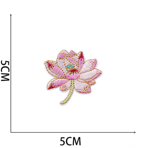 Patchs thermocollants brodés en gros : Tournesol, <span class=keywords><strong>Lys</strong></span>, Lotus, Fleur de prunier – Fleurs brodées tissées à la machine pour vêtements - Product Image 5