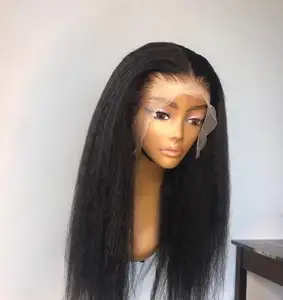 100% unprocessed bleach knots raw human hair hd transparent lace brazilian 13x4 perruque yaki lace frontal wig