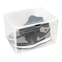 Boîte de rangement pour chaussures en plastique avec fermeture magnétique pliable et empilable, protection UV, capacité de 18 L