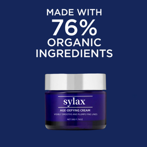 Crème anti-âge puissante et biologique qui ralentit le vieillissement, lisse et repulpe les ridules et les rides, ingrédients d'origine végétale, non irritante, Sylax - Product Image 4