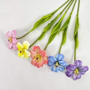 Venta caliente evento decorativo tulipán <span class=keywords><strong>blanco</strong></span> Artificial 3D EVA Real Touch Open Smile Tulip 56cm para la decoración de la boda del hogar - Product Image 1