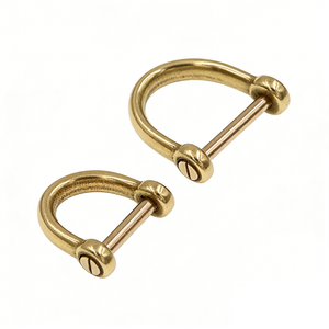 Manilles en D forgées en laiton avec goupille de sécurité, boucle fer à cheval, <span class=keywords><strong>manille</strong></span> en D robuste en laiton massif - Product Image 2