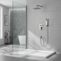TIDJUNE Bain Douche Robinets Valves et Garniture Salle de Bain Kit de Douche Mural Ensemble Complet de Robinet Système de Douche de Pluie