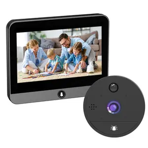 شاشة ذكية 1080P عرض 4.3 بوصة شاشة LCD بطارية 8000mAh استعداد طويل حساس حركة PIR رؤية ليلية IR كاميرا مراقبة جرس الباب